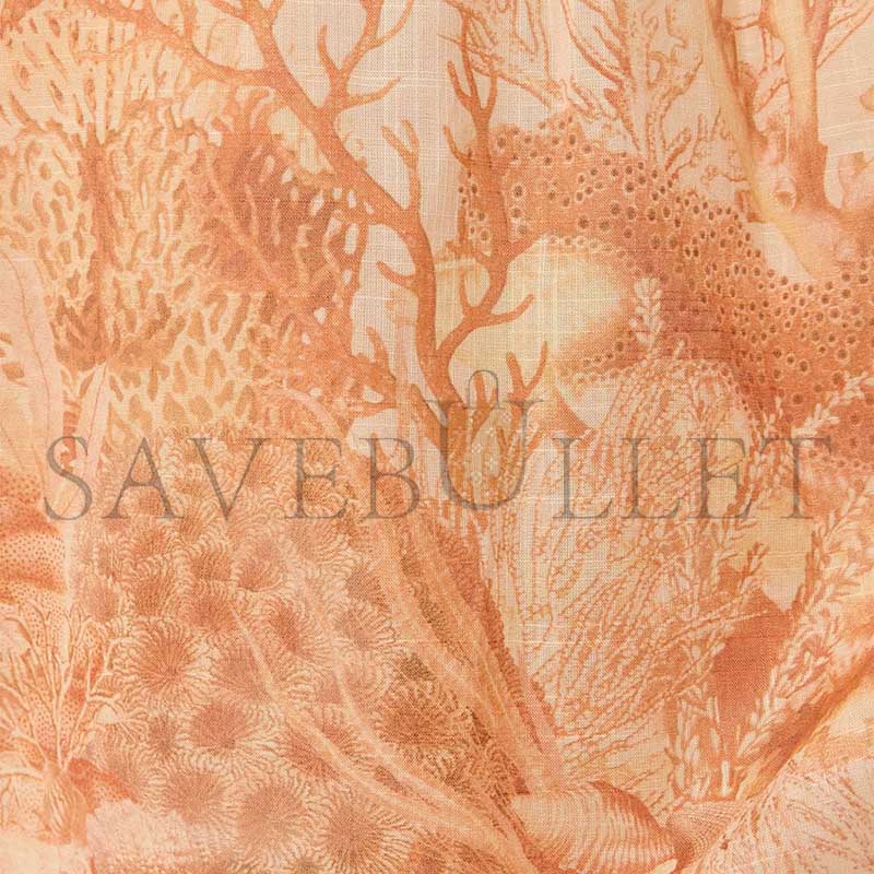 ZIMMERMANN WANDERLUST GATHERED PRINTED COTTON-VOILE MIDI DRESS